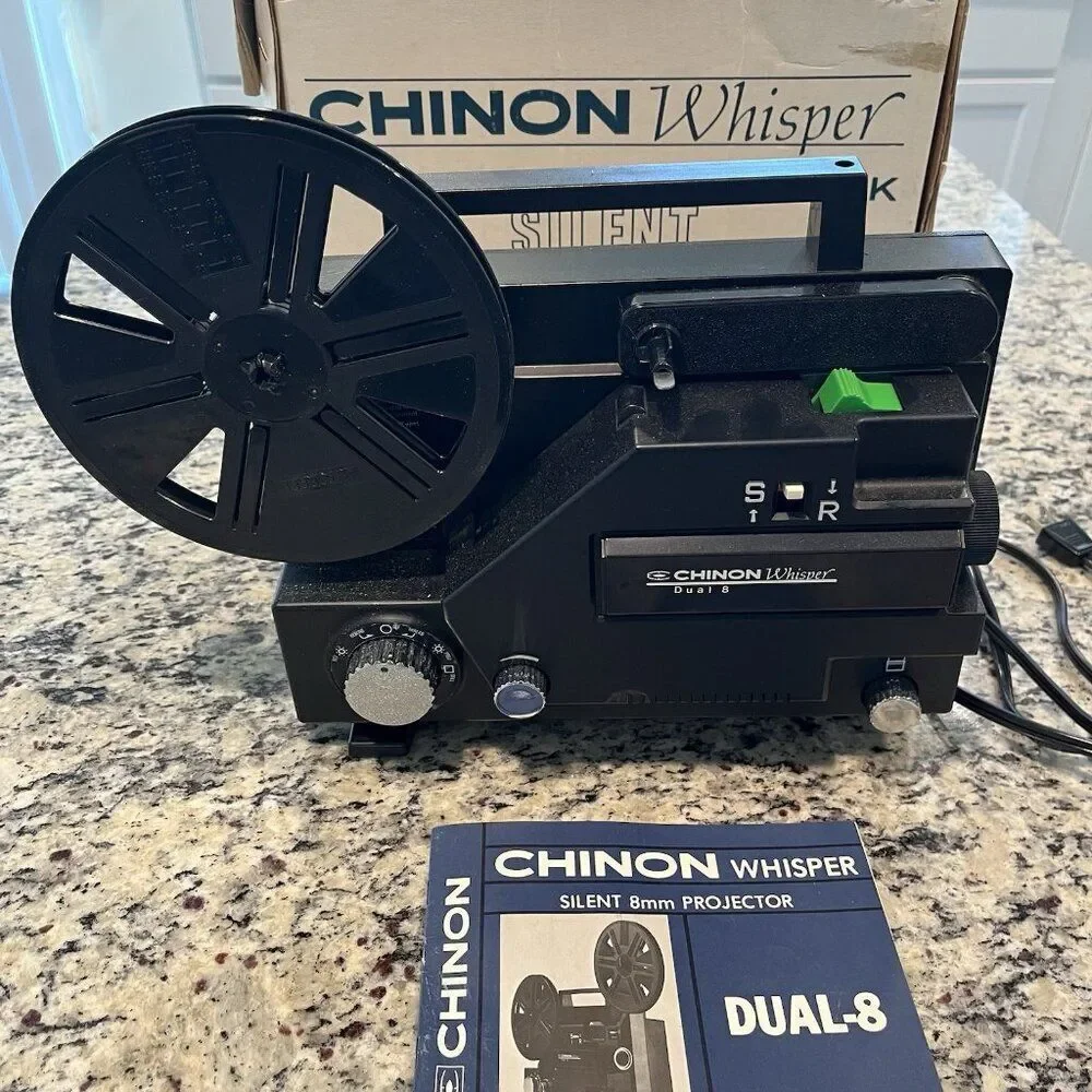 Chinon Whisper Silent Dual 8 Movie Projector - 8mm and Super 8mm film projector